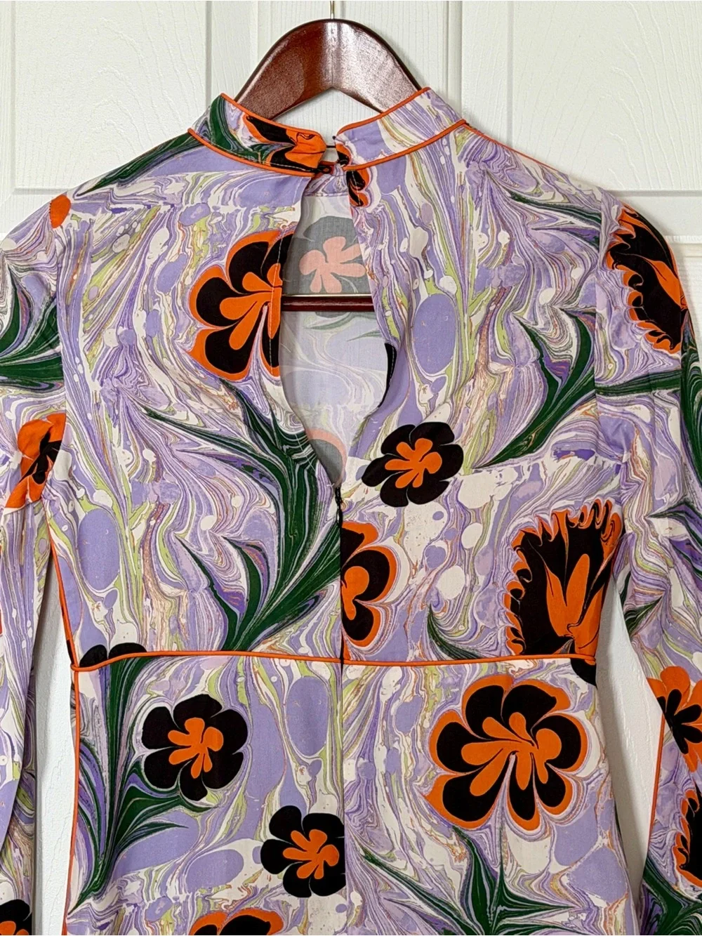 Untitled in Motion Floral Mini Dress XS Tencel Mock Neck Retro Mod NWT Summer - Picture 7 of 13